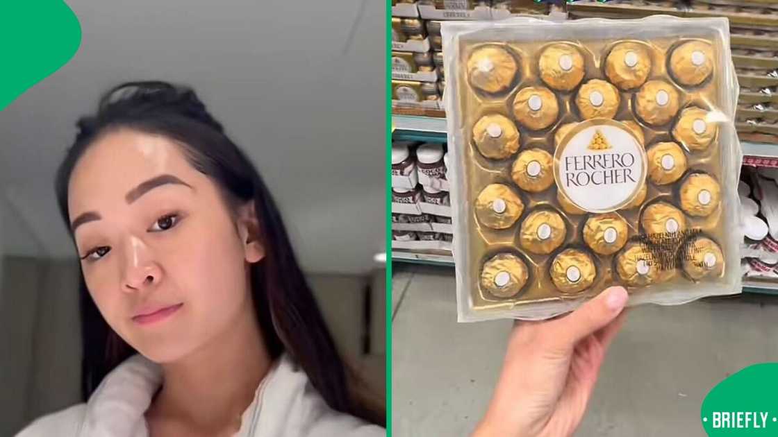 A woman plugged South Africans with a budget-friendly Ferrero Rocher wholesale store.