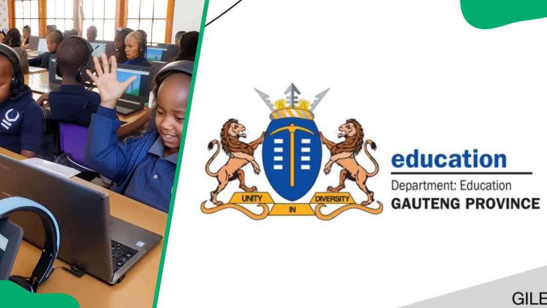 DE students and logo