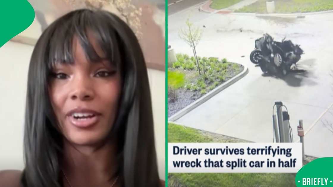 The visual on the right captured the half of the car after the accident