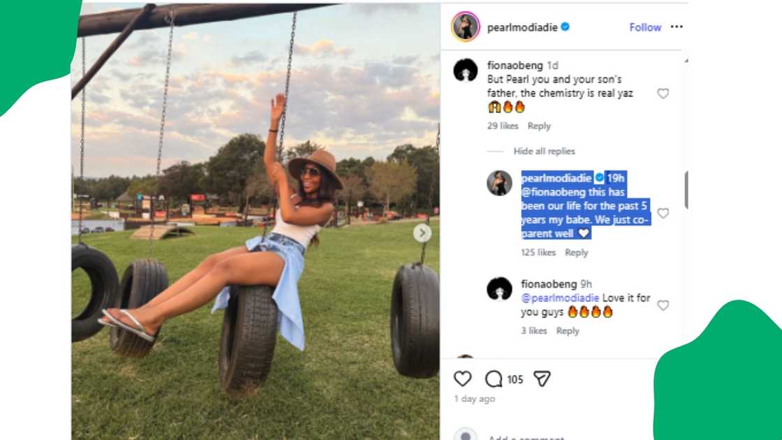 Pearl Modiadie spends Easter with baby daddy and son