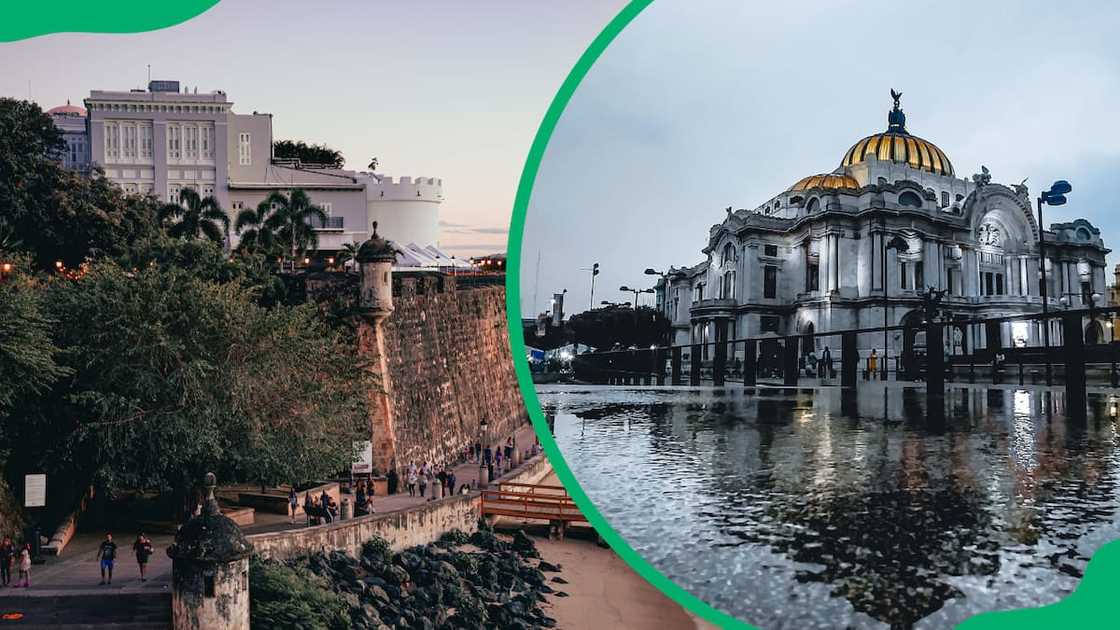 A view of the Walls of Paseo de la Princesa in San Juan in Puerto Rico and Ciudad de México