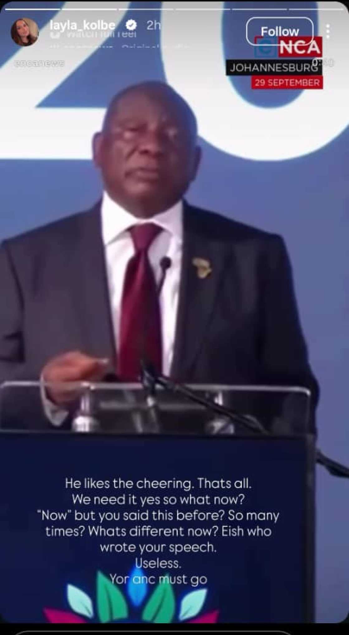 Layla Kolbe calls out Ramaphosa after he unveils four-point GBV plan