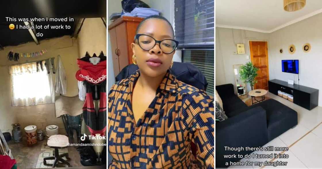 TikTok user Amanda Amish Ndobe moved into a RDP house and used her money to make it beautiful TikTok user Amanda Amish Ndobe moved into a RDP house and used her money to make it beautiful