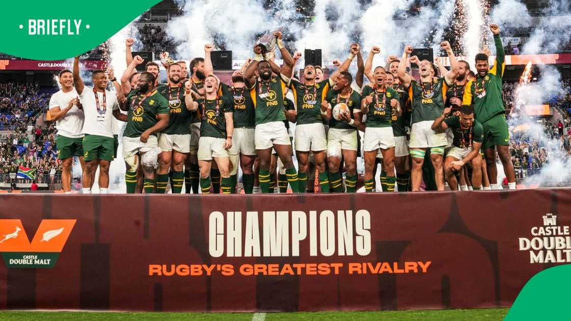 Springboks celebrating Rugby's Greatest Rivalry champions