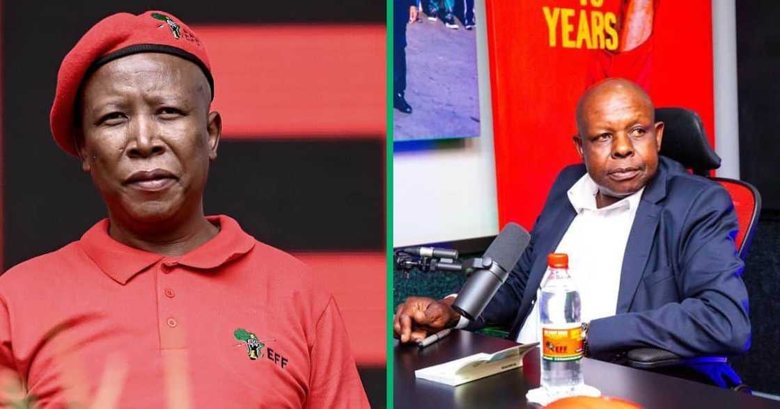 The EFF's Julius Malema welcomed John Hlophe with warm words. The EFF's Julius Malema welcomed John Hlophe with warm words.