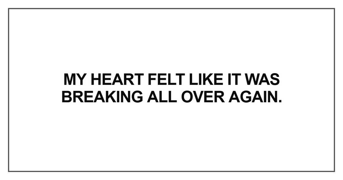 My heart felt like it was breaking all over again