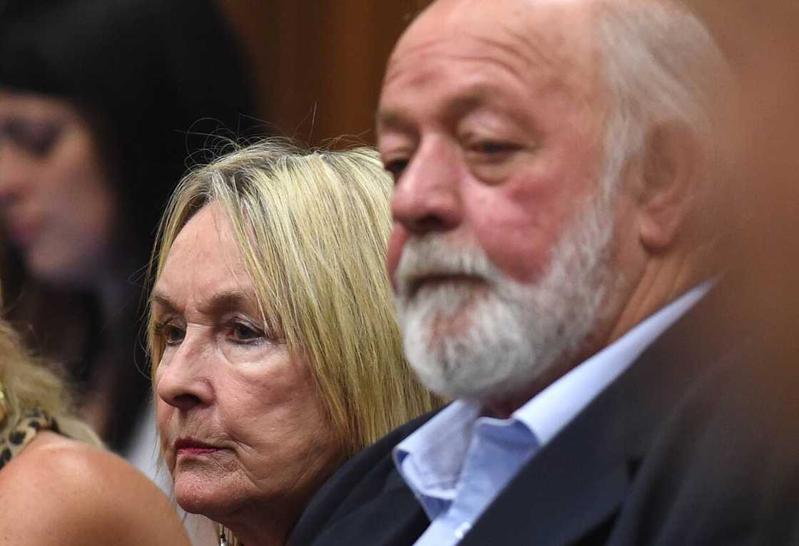 Barry Steenkamp and his wife June at the Pretoria High Court on 11 September 2014 in Pretoria.