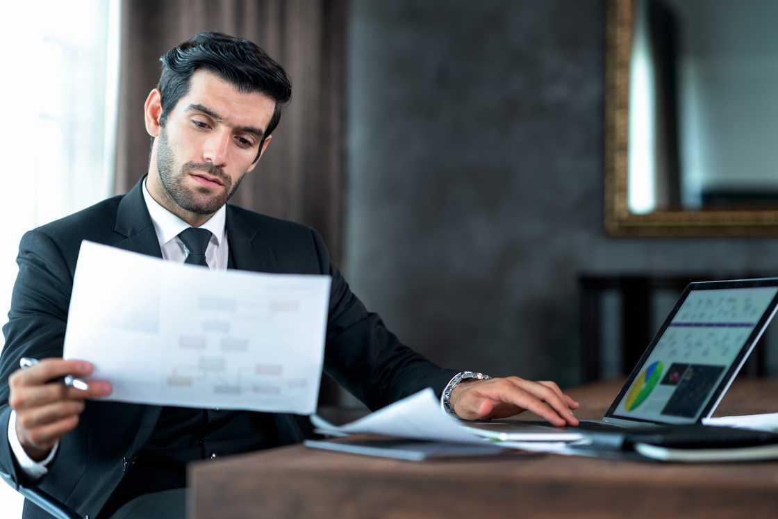 A lawyer in his office. A lawyer in his office.
