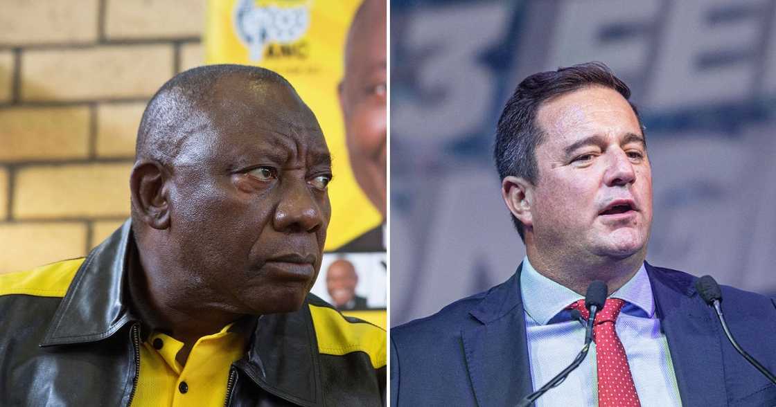 ANC leader Cyril Ramaphosa and DA leader John Steenhuisen ANC leader Cyril Ramaphosa and DA leader John Steenhuisen