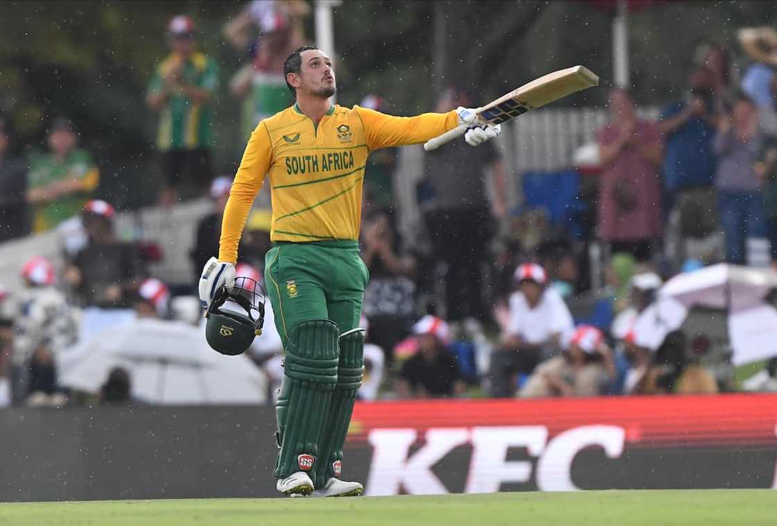 Quinton de Kock during the KFC T20 International match between South Africa and West Indies at SuperSport Park in March 2023.