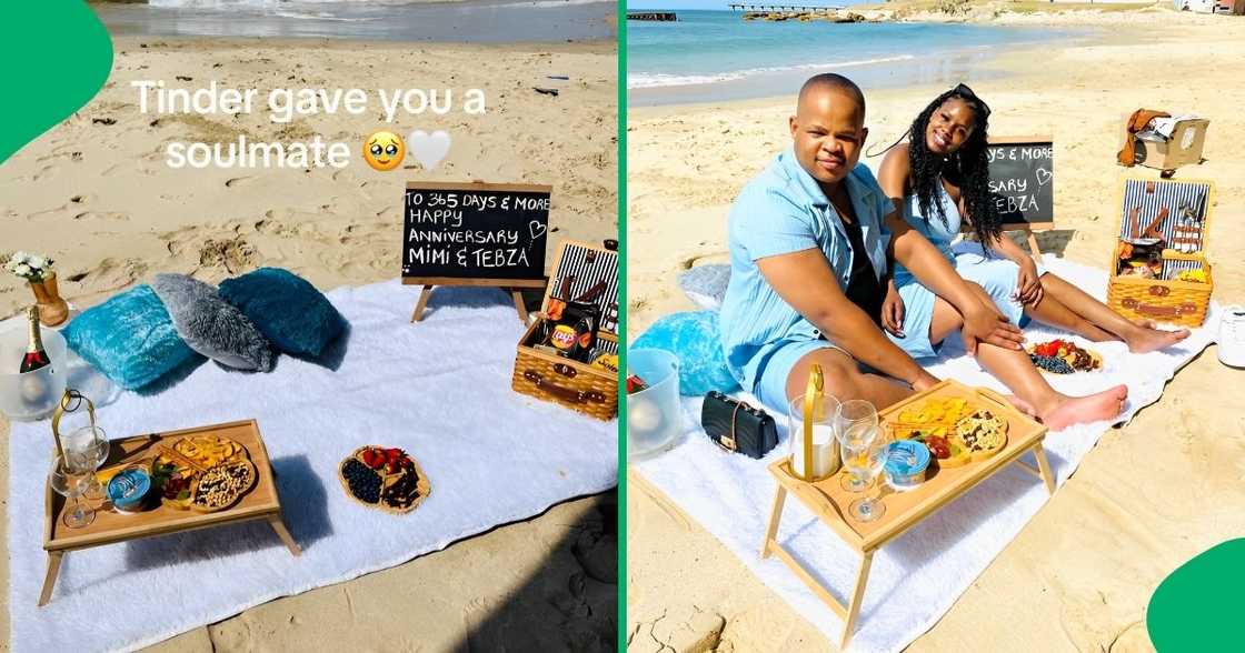 A duo that met on Tinder celebrated a year together, leaving netizens envious. A duo that met on Tinder celebrated a year together, leaving netizens envious.