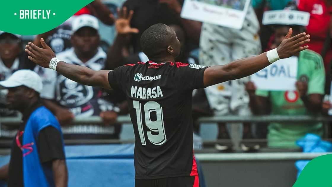 Striker Tshegofatso Mabasa is 14 goals away from becoming Orlando Pirates' all-time top scorer.