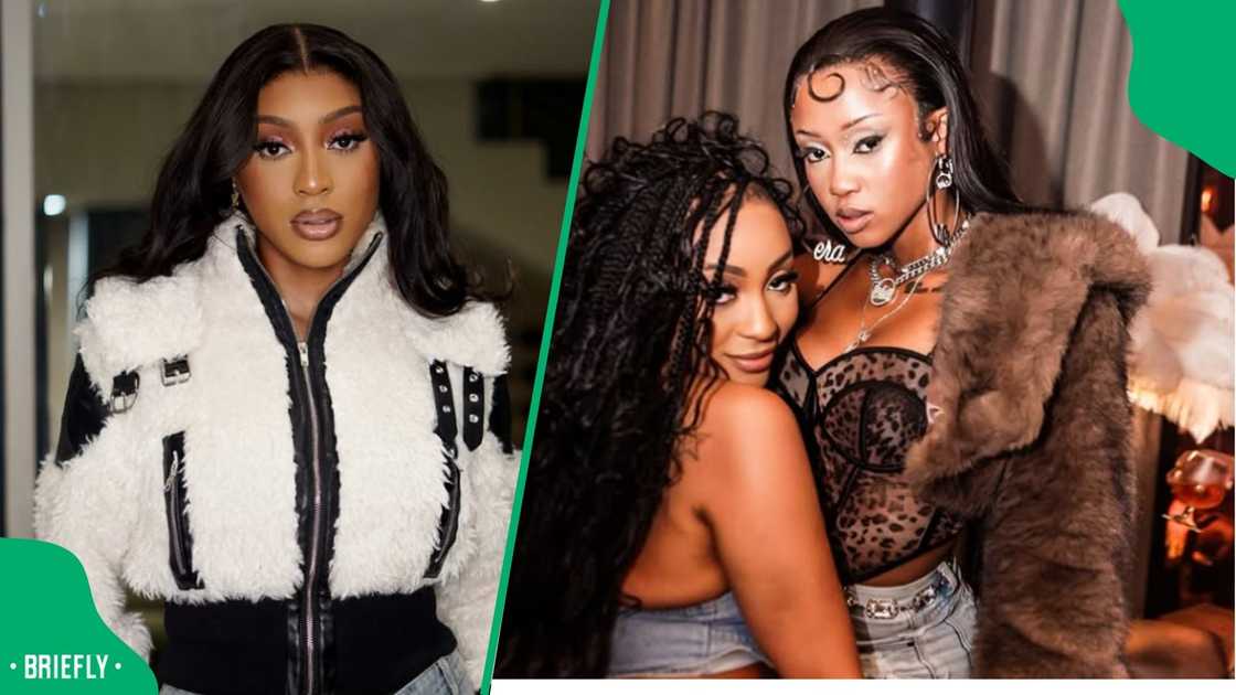 Nadia Nakai and her friend Nomuzi Mabena shared a steamy kiss. Nadia Nakai and her friend Nomuzi Mabena shared a steamy kiss.
