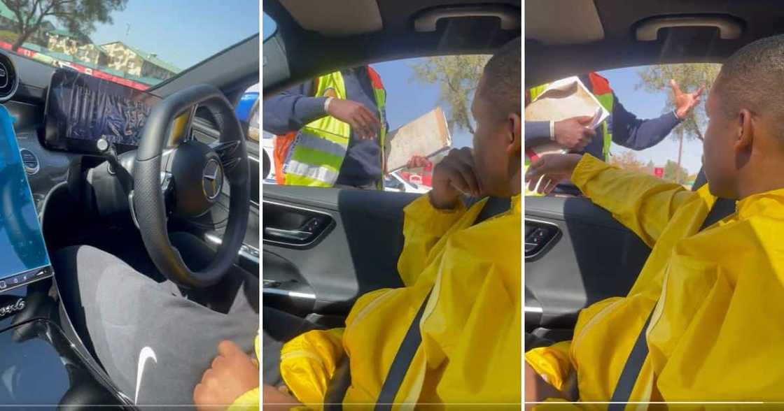 Traffic cop talking to motorist Traffic cop talking to motorist