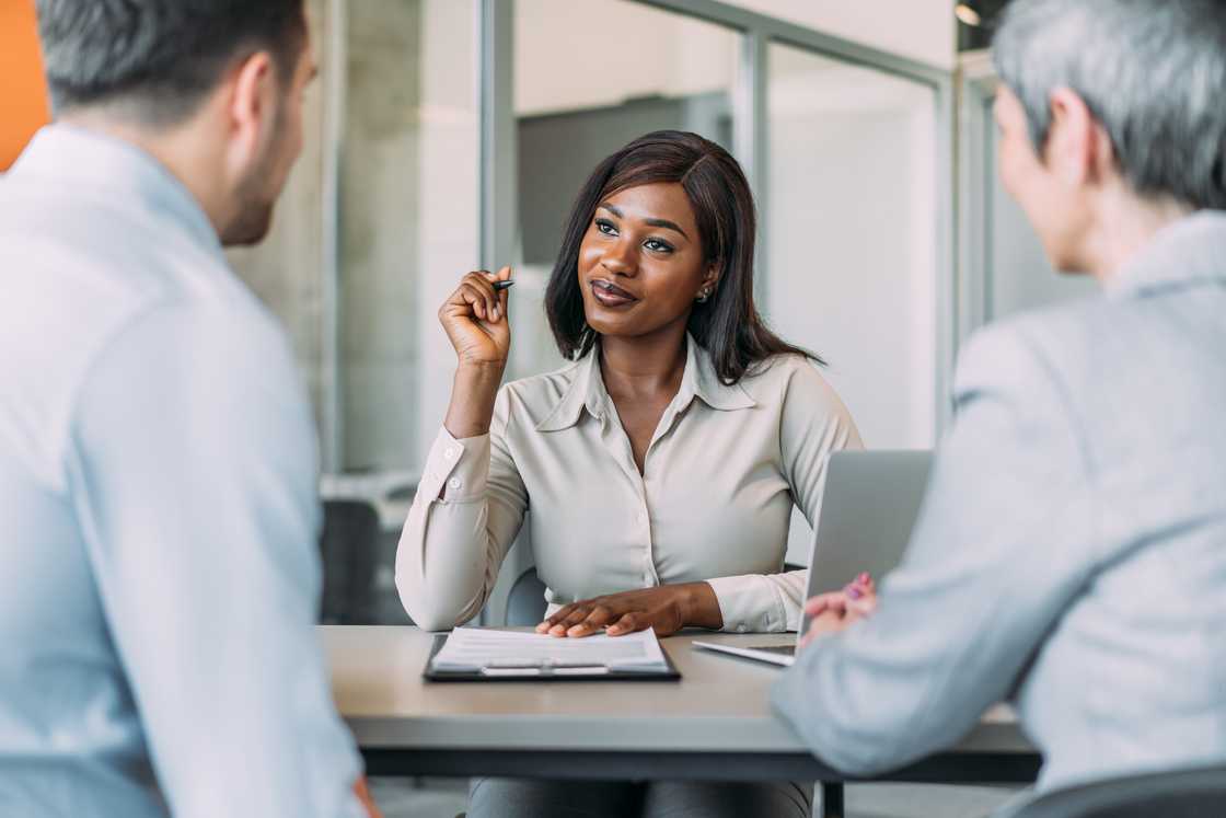 Female lawyer discussing a new project