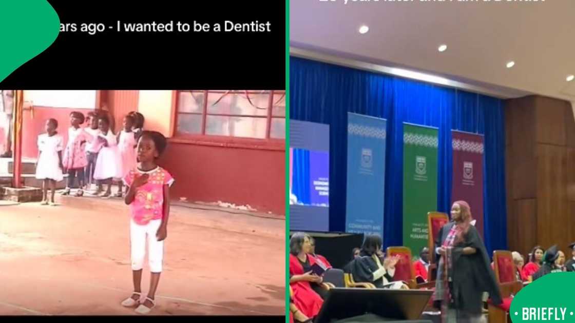 The screenshot on the right captured Doctor Malveeh walking down the graduation stage The screenshot on the right captured Doctor Malveeh walking down the graduation stage