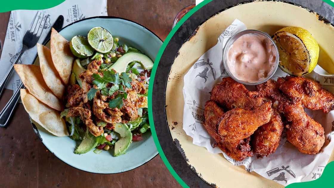 Tiger's Milk salad and drumsticks Tiger's Milk salad and drumsticks