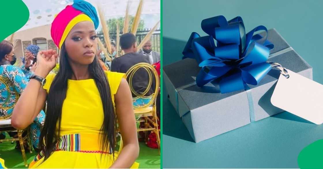 A woman apologised with a gift A woman apologised with a gift