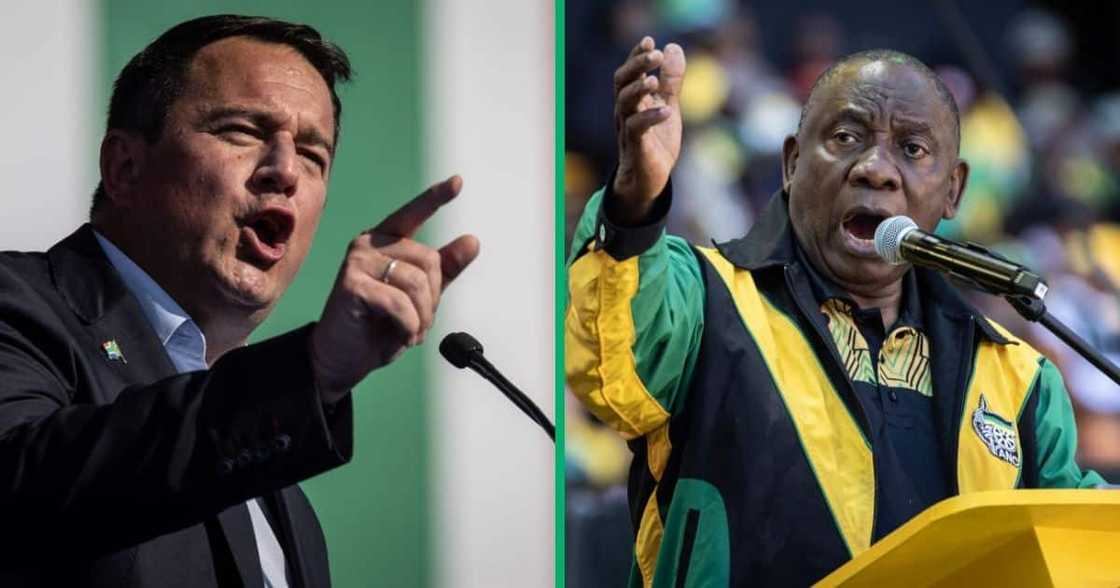 The Democratic Alliance's leader John Steenhuisen accued Cyril Ramaphosa of abusing his power