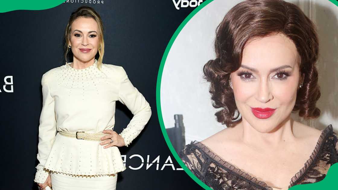Alyssa Milano in West Hollywood, California (L). Alyssa Milano in New York City (R). Alyssa Milano in West Hollywood, California (L). Alyssa Milano in New York City (R).