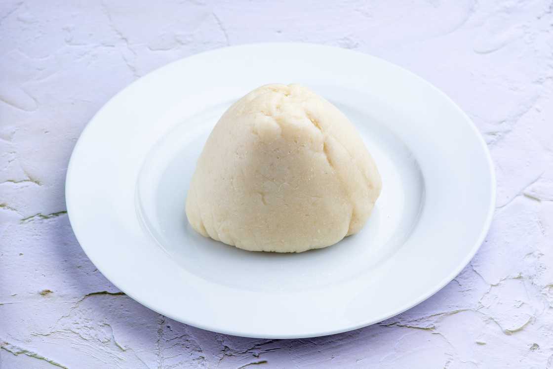 A plate of fufu. A plate of fufu.