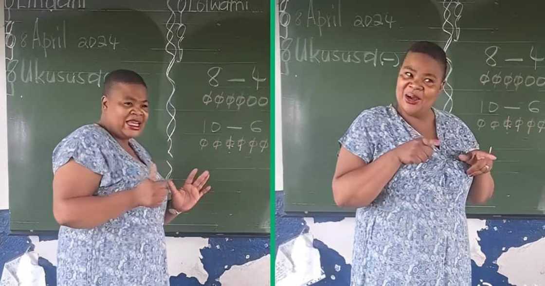 A Twitter video shows a woman teaching her students math. A Twitter video shows a woman teaching her students math.