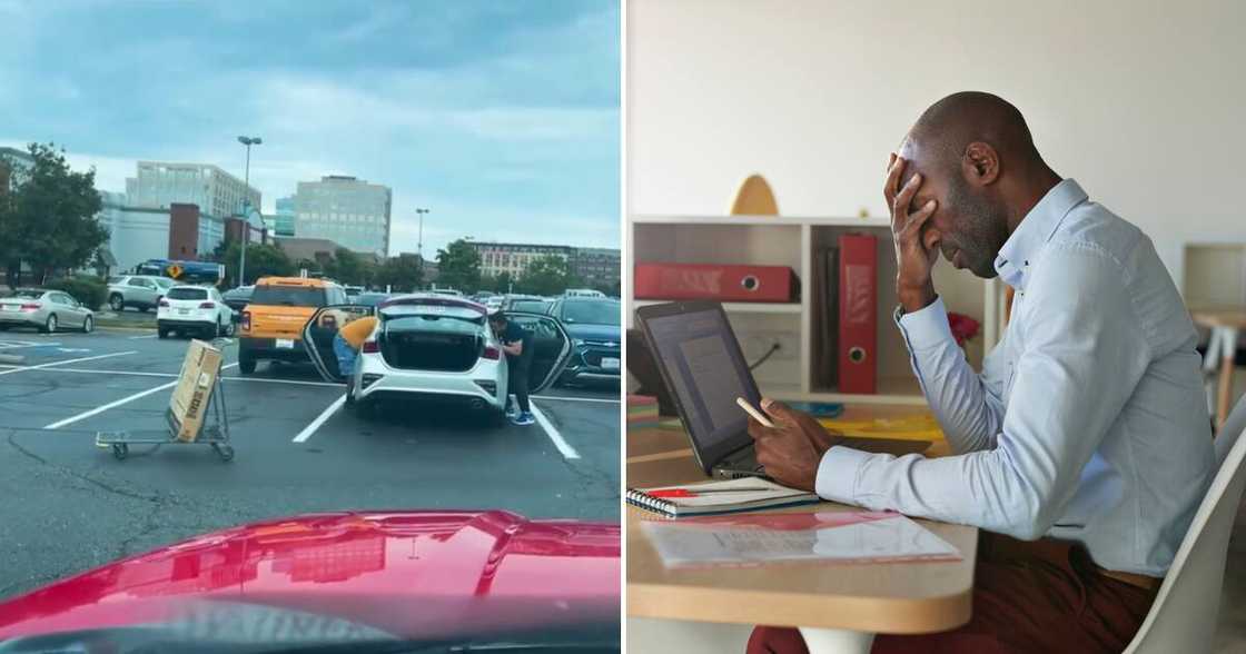 The trolley took the TV on an unintended journey. The trolley took the TV on an unintended journey.