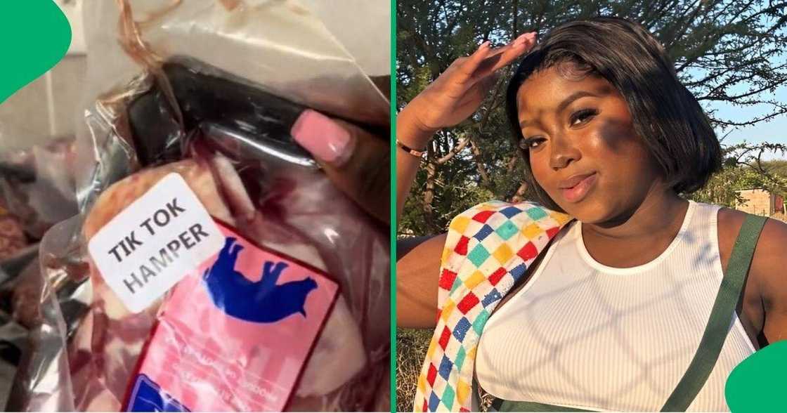 Woman pays R1000 for Meat World's 'TikTok' hamper. Woman pays R1000 for Meat World's 'TikTok' hamper.