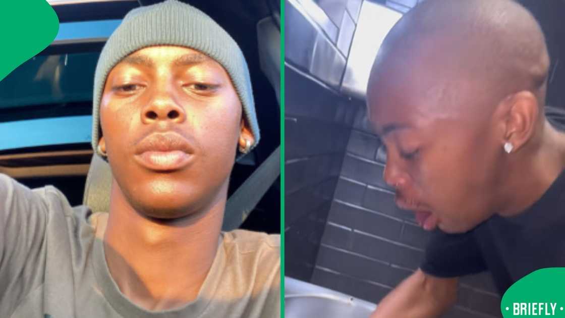 The image on the right showed the man posing in his car The image on the right showed the man posing in his car