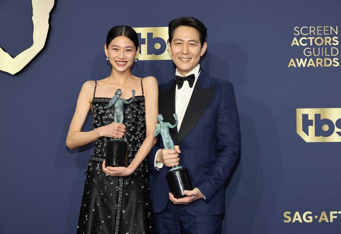 HoYeon Jung and Lee Jung-jae at the SAG Awards