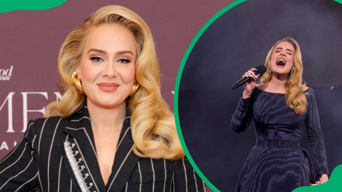 Adele attends The Hollywood Reporter's Women In Entertainment (L), and performs onstage at Messe München in Munich, Germany (R) Adele attends The Hollywood Reporter's Women In Entertainment (L), and performs onstage at Messe München in Munich, Germany (R)