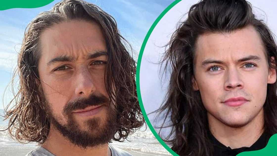 Men in different long hairstyles Men in different long hairstyles