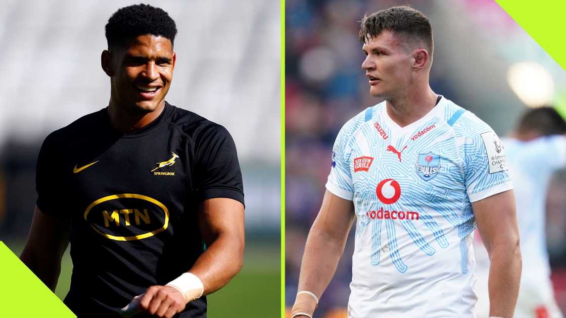 Sacha Feinberg-Mngomezulu and Elrigh Louw will start for the Springboks. Sacha Feinberg-Mngomezulu and Elrigh Louw will start for the Springboks.