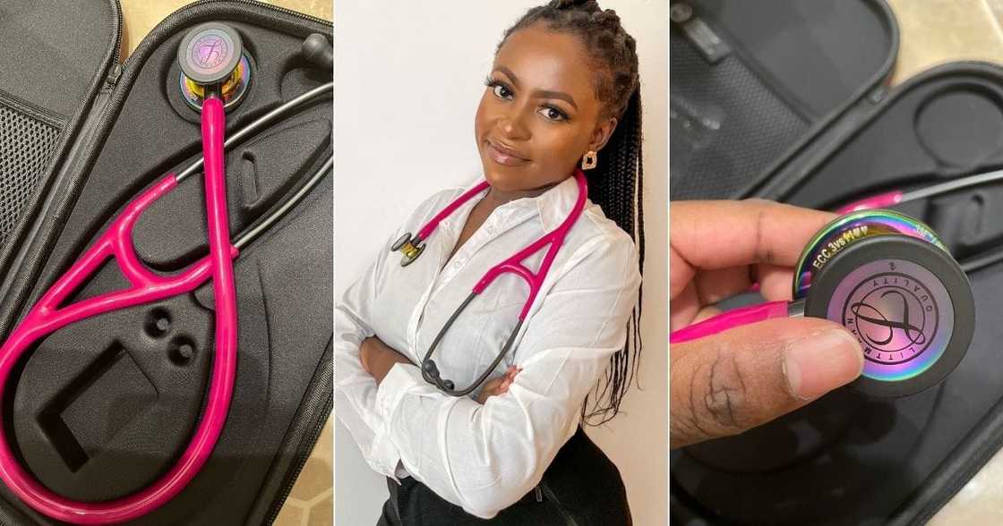 A young Medical student has thanked her mother after buying a stethoscope as a surprise gift. Image: Twitter A young Medical student has thanked her mother after buying a stethoscope as a surprise gift. Image: Twitter