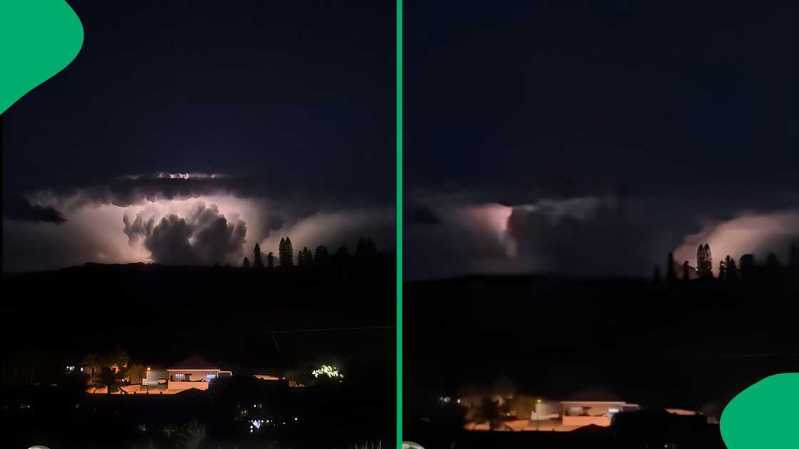 The lightning occurred without the typical sound of thunder, resembling a light show The lightning occurred without the typical sound of thunder, resembling a light show