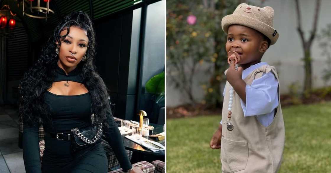 A video of DJ Zinhle and Murda Bongz's daughte