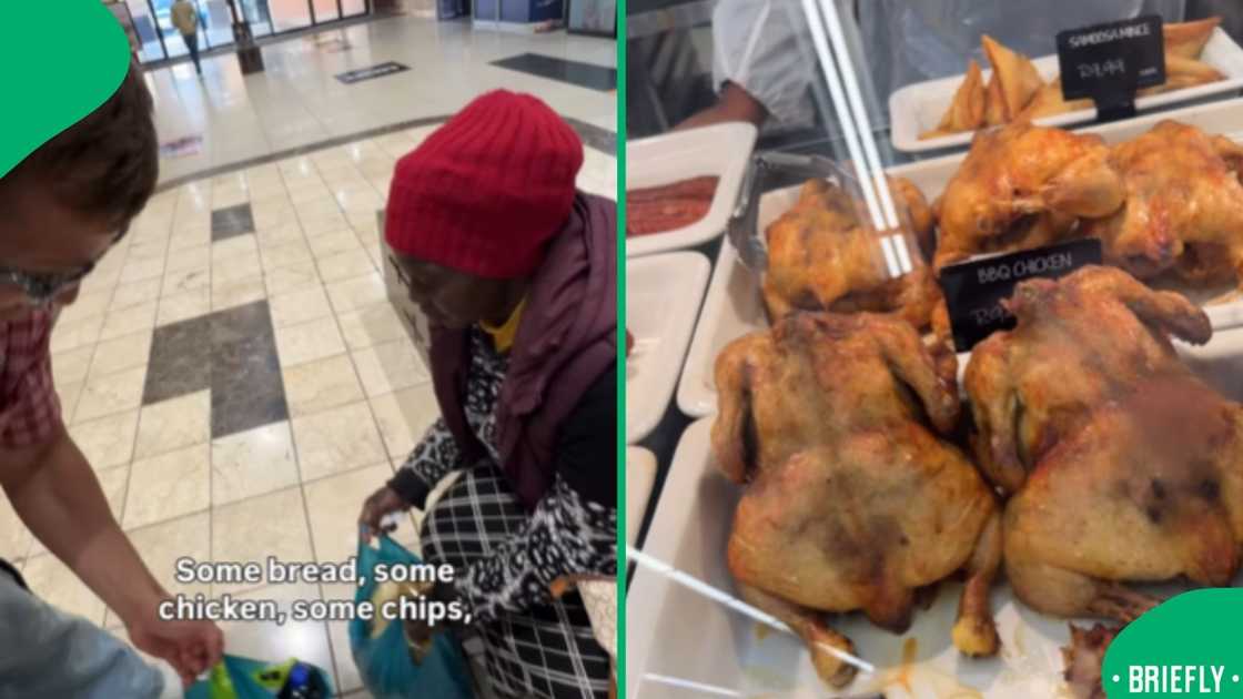 The image on the right showed the full chicken he also added to the groceries
