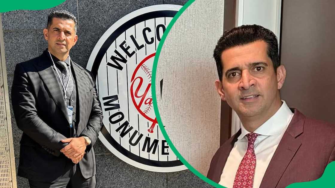 Patrick Bet-David in a black suit (L). Patrick in a maroon coat, white shirt and matching tie (R). Patrick Bet-David in a black suit (L). Patrick in a maroon coat, white shirt and matching tie (R).