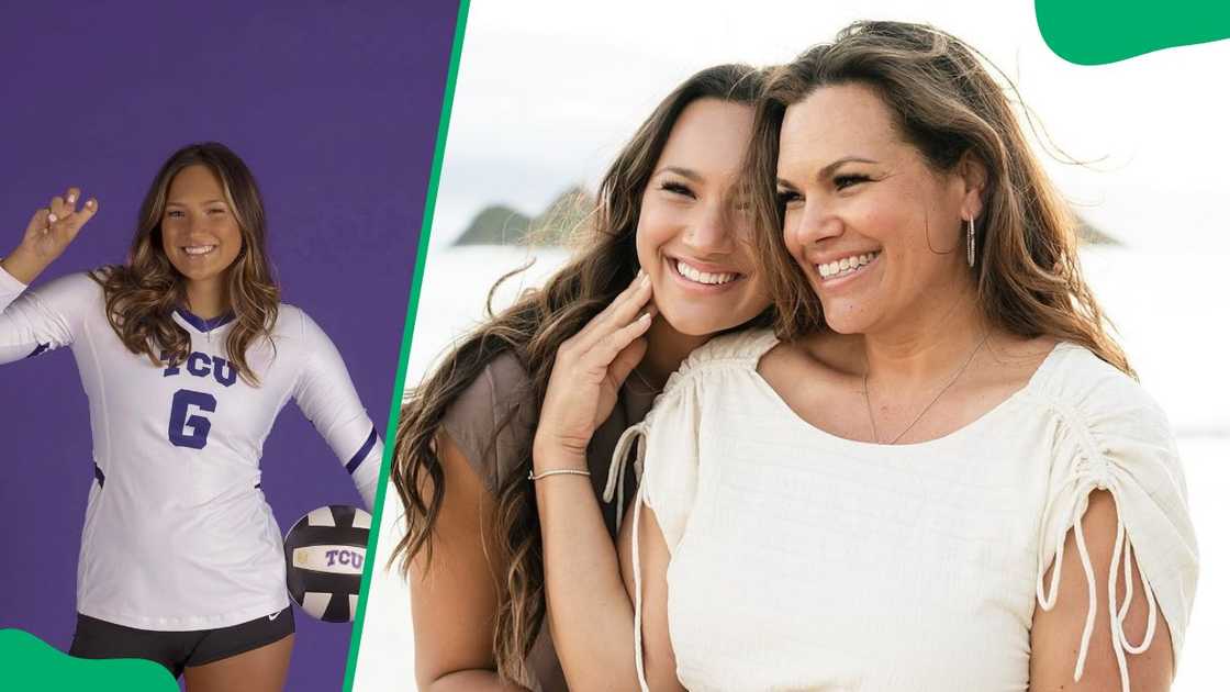 Taylor Raiola in her volleyball attire (L). The athlete having a mother-daughter moment with Yvonne Raiola (R) Taylor Raiola in her volleyball attire (L). The athlete having a mother-daughter moment with Yvonne Raiola (R)