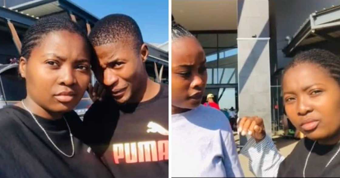 A young girl randomly records people on the streets A young girl randomly records people on the streets