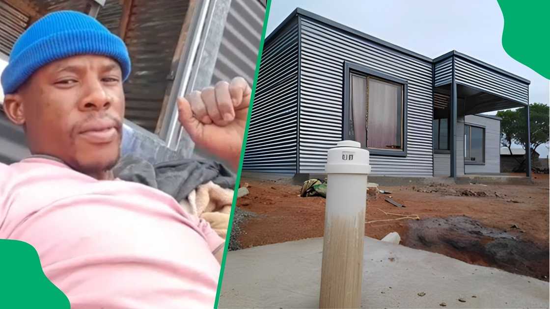 Photos of a man's construction of luxury shacks goes viral.