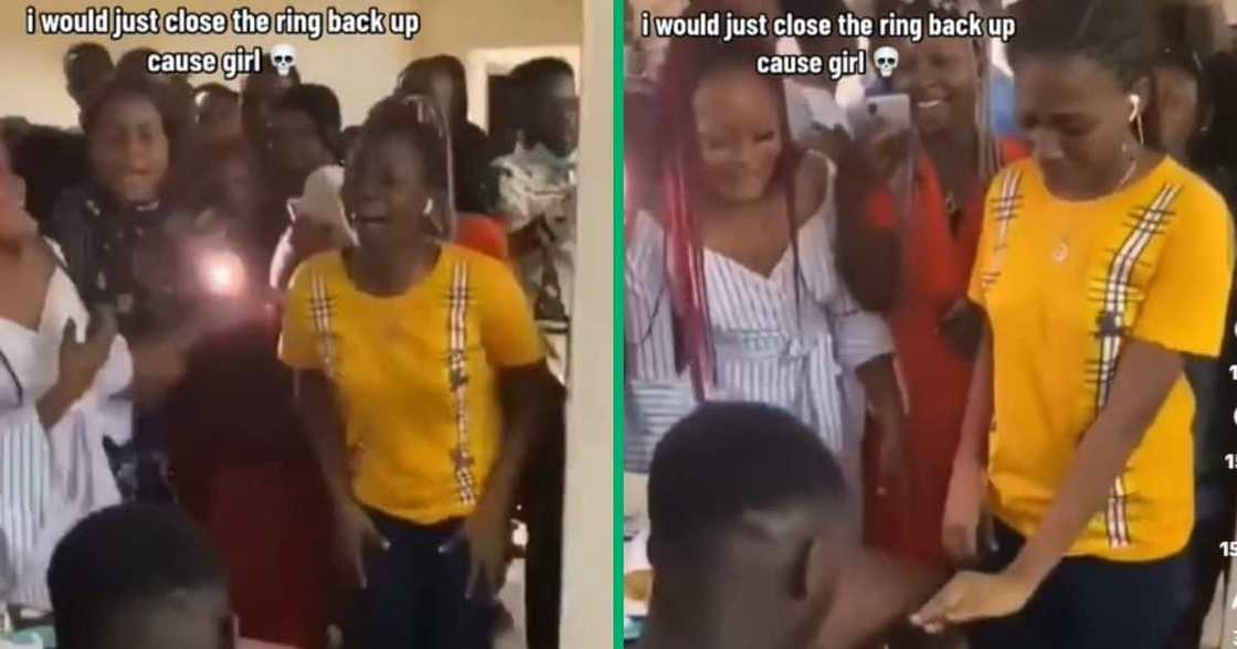 TikTok shows woman freaking out over proposal TikTok shows woman freaking out over proposal
