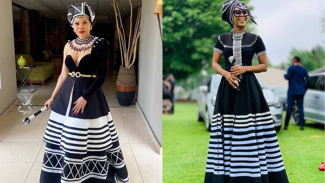 Maxi black and white African traditional gown