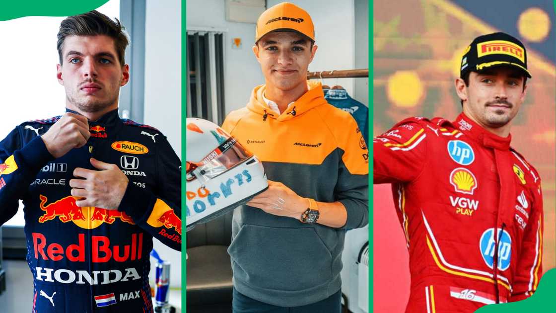 Max Verstappen, Lando Norris, Charles Leclerc