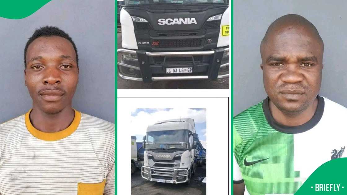 The two truck drivers who reportedly stole the trucks.