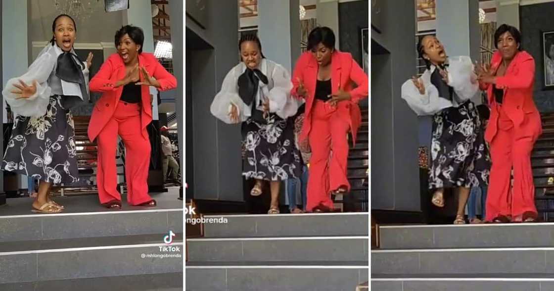 Sindi Dlathu and Brenda Mhlongo perform lit dance