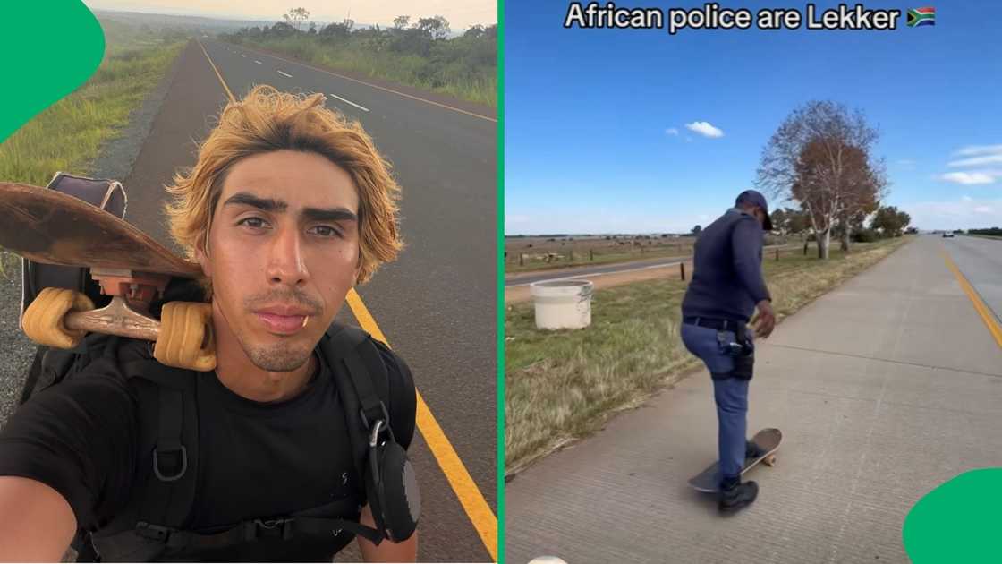 The skaterboarder is currently on his 91st day of skating across South Africa to reach Cape Town