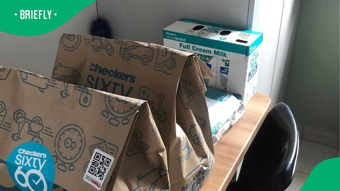 The image showcased products delivered from the Checkers Sixty60 app