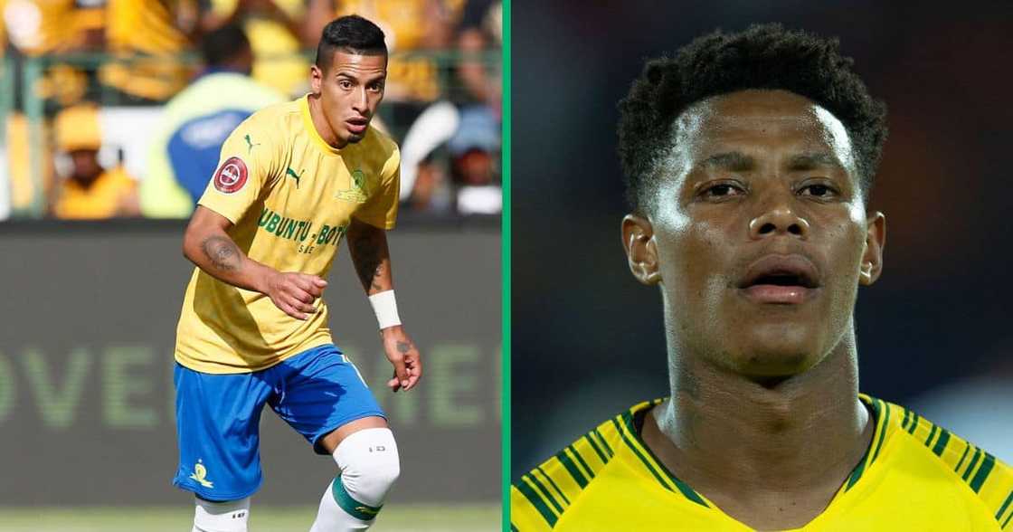 Mamelodi Sundowns players Gaston Sirino and Bongani Zungu