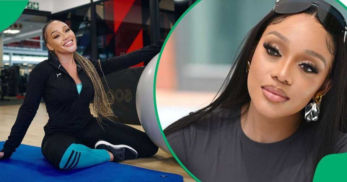 Thando Thabethe shared a workout video Thando Thabethe shared a workout video